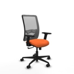 Zulema sincro malla gris bali naranja brazos 2D base nailon  ruedas 65mm nailon