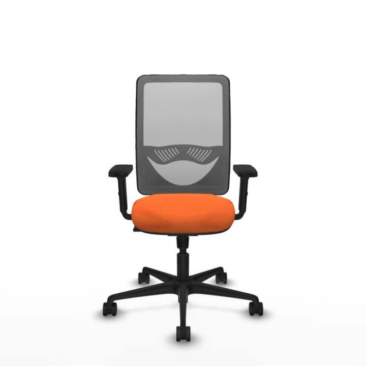 Zulema sincro malla gris bali naranja brazos 2D base nailon  ruedas 65mm nailon