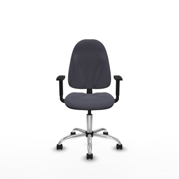 Algarra CP bali gris oscuro brazos 1D base cromada ruedas engomadas 50mm