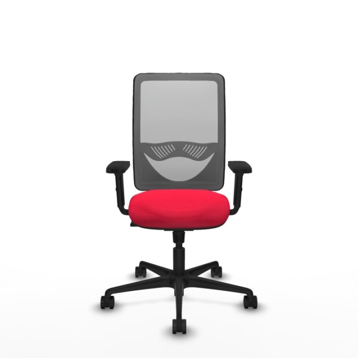 Zulema sincro malla gris bali rojo brazos 2D base nailon  ruedas 65mm nailon