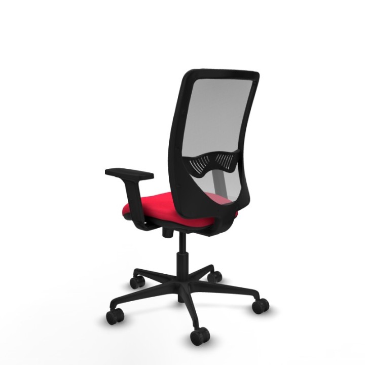 Zulema sincro malla gris bali rojo brazos 2D base nailon  ruedas 65mm nailon