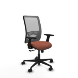 Zulema sincro malla gris bali marrón brazos 2D base nailon  ruedas 65mm nailon