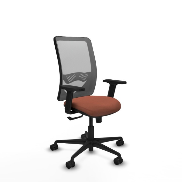 Zulema sincro malla gris bali marrón brazos 2D base nailon  ruedas 65mm nailon