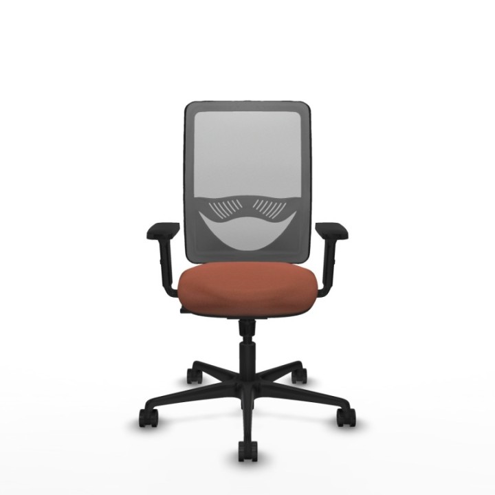 Zulema sincro malla gris bali marrón brazos 2D base nailon  ruedas 65mm nailon