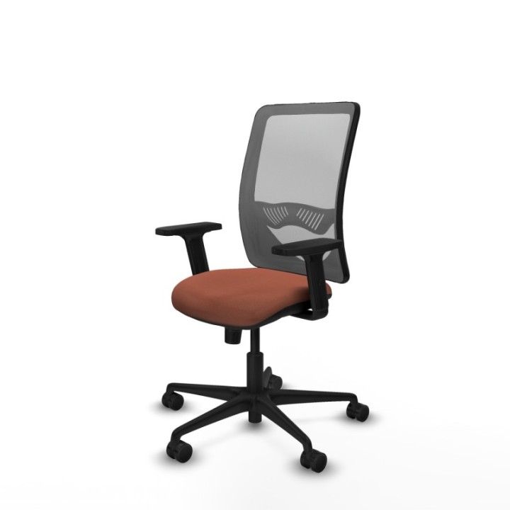 Zulema sincro malla gris bali marrón brazos 2D base nailon  ruedas 65mm nailon