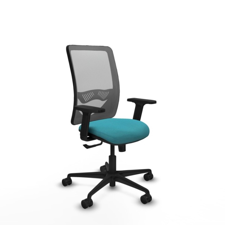 Zulema sincro malla gris bali turquesa brazos 2D base nailon  ruedas 65mm nailon