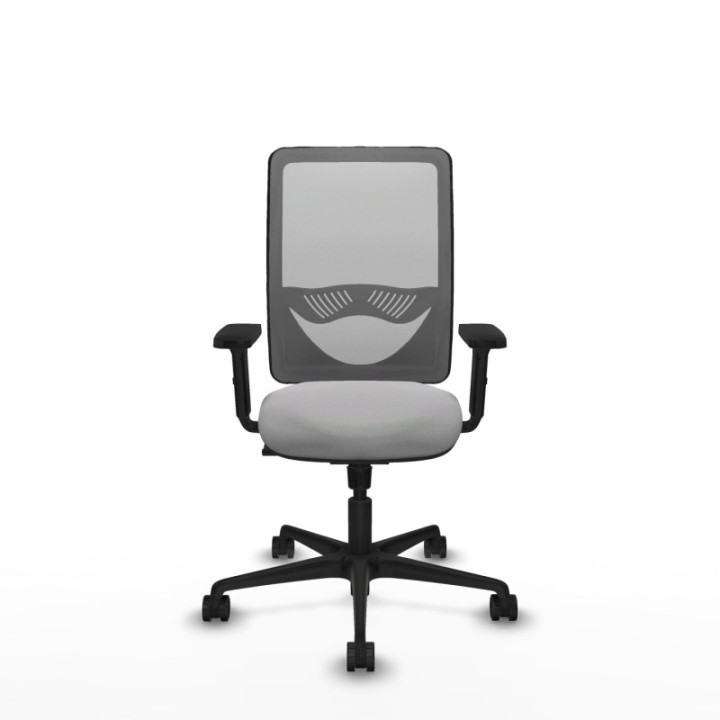 Zulema sincro malla gris bali gris claro brazos 2D base nailon  ruedas 65mm nailon