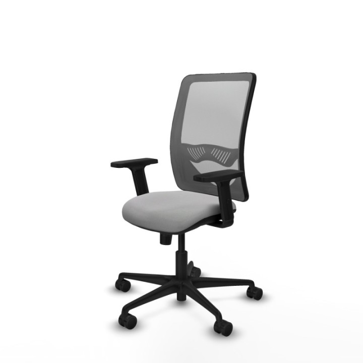 Zulema sincro malla gris bali gris claro brazos 2D base nailon  ruedas 65mm nailon