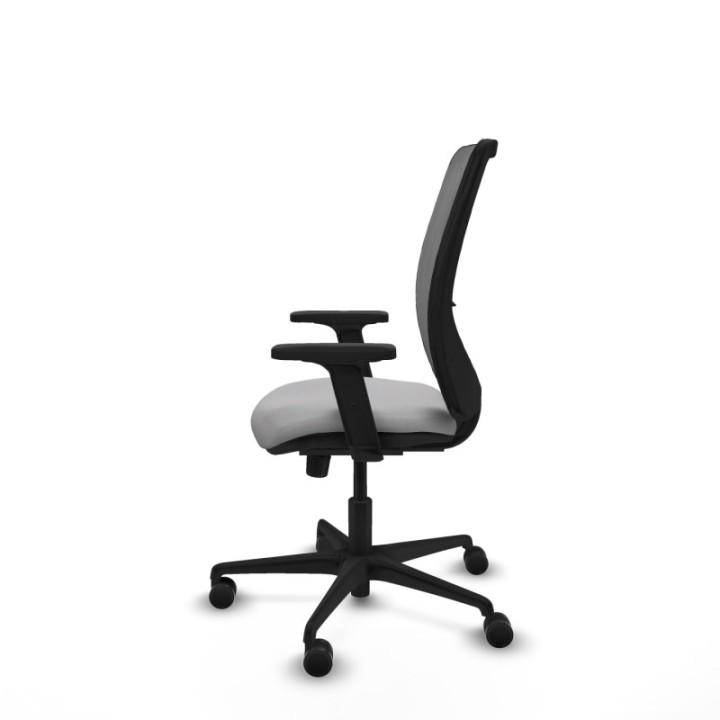 Zulema sincro malla gris bali gris claro brazos 2D base nailon  ruedas 65mm nailon