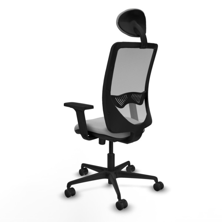 Zulema sincro malla gris bali gris claro brazos 2D base nailon cabecero fijo ruedas 65mm nailon