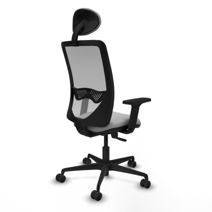 Zulema sincro malla gris bali gris claro brazos 2D base nailon cabecero fijo ruedas 65mm nailon