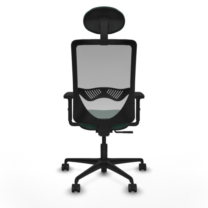 Zulema sincro malla gris bali verde botella brazos 2D base nailon cabecero fijo ruedas 65mm nailon