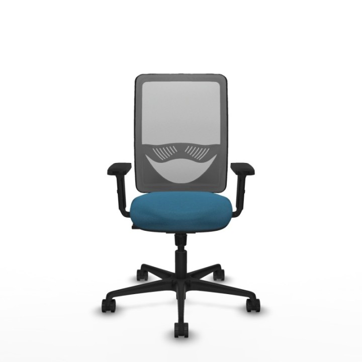 Zulema sincro malla gris bali verde petroleo brazos 2D base nailon  ruedas 65mm nailon