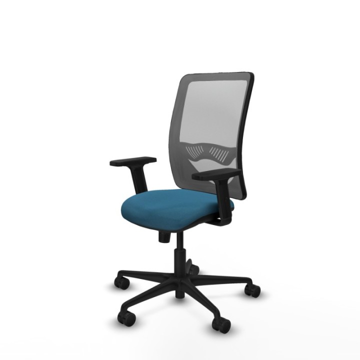 Zulema sincro malla gris bali verde petroleo brazos 2D base nailon  ruedas 65mm nailon