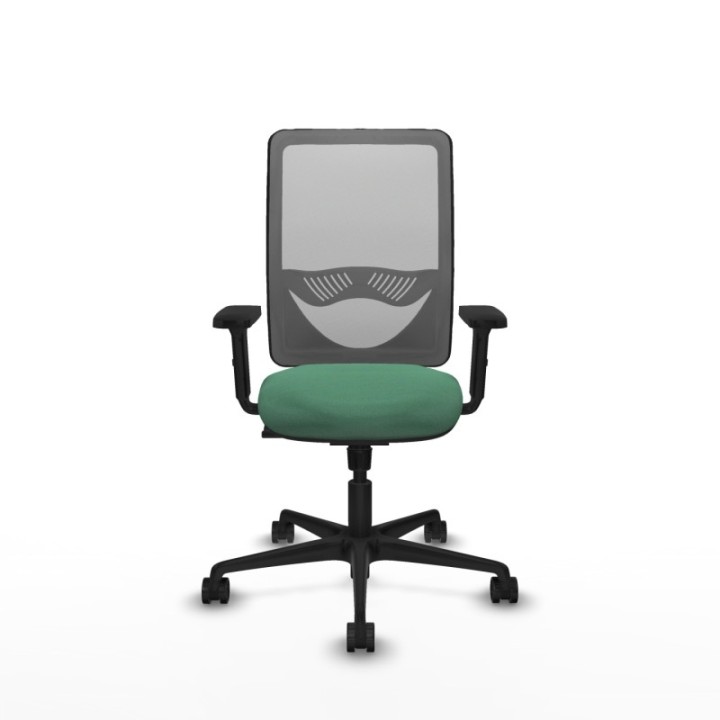 Zulema sincro malla gris bali verde esmeralda brazos 2D base nailon  ruedas 65mm nailon