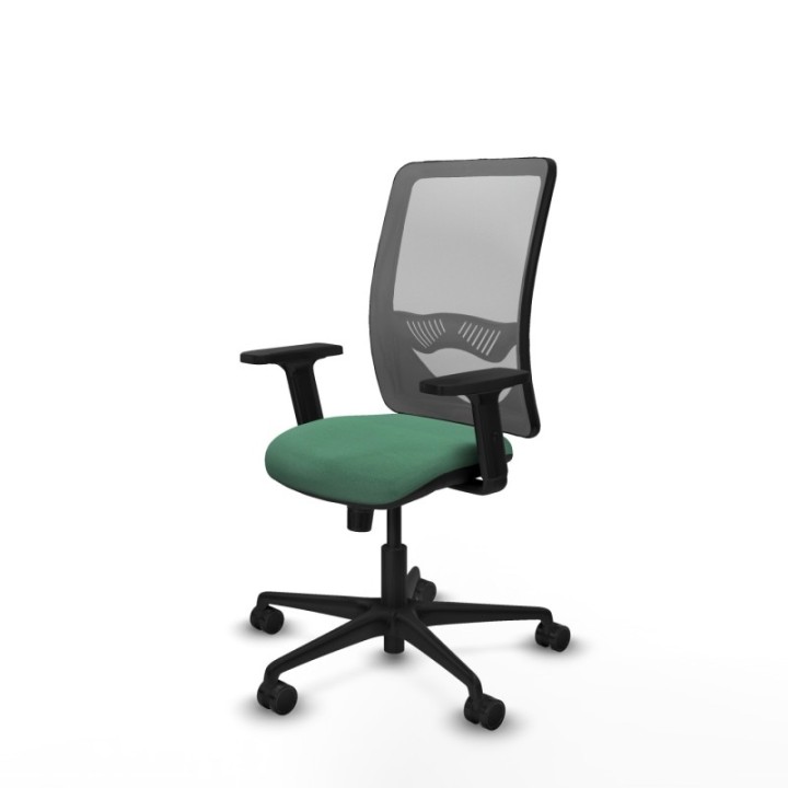 Zulema sincro malla gris bali verde esmeralda brazos 2D base nailon  ruedas 65mm nailon