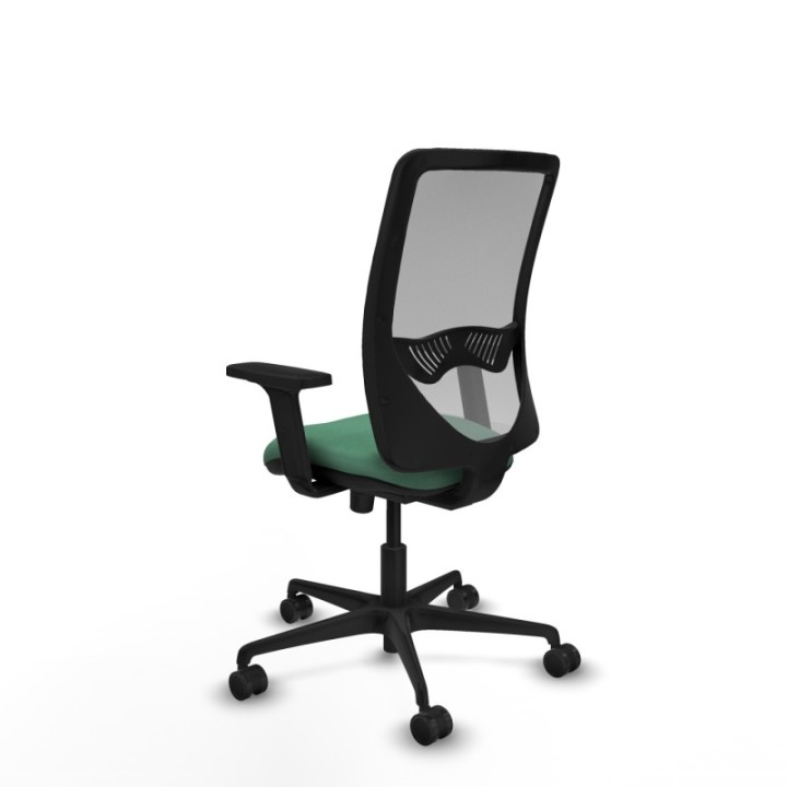 Zulema sincro malla gris bali verde esmeralda brazos 2D base nailon  ruedas 65mm nailon