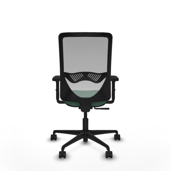 Zulema sincro malla gris bali verde esmeralda brazos 2D base nailon  ruedas 65mm nailon