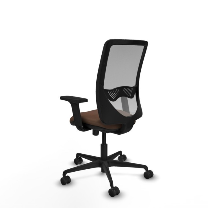 Zulema sincro malla gris bali marrón oscuro brazos 2D base nailon  ruedas 65mm nailon