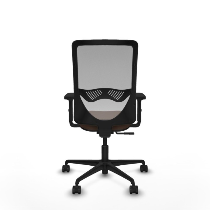 Zulema sincro malla gris bali marrón oscuro brazos 2D base nailon  ruedas 65mm nailon