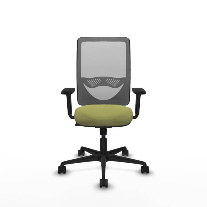 Zulema sincro malla gris bali verde oliva brazos 2D base nailon  ruedas 65mm nailon