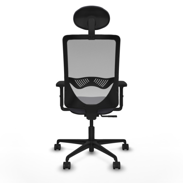 Zulema sincro malla gris bali gris oscuro brazos 2D base nailon cabecero fijo ruedas 65mm nailon