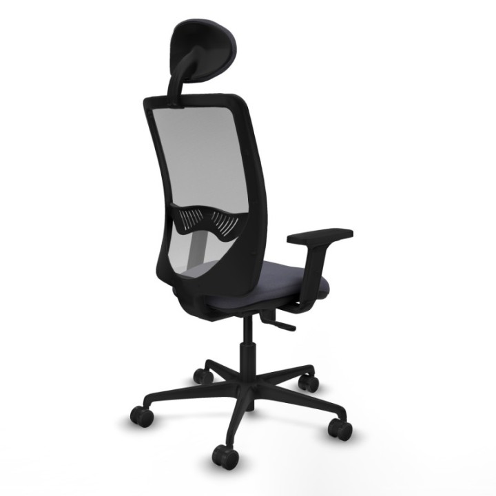 Zulema sincro malla gris bali gris oscuro brazos 2D base nailon cabecero fijo ruedas 65mm nailon