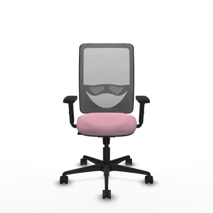 Zulema sincro malla gris bali rosa brazos 2D base nailon  ruedas 65mm nailon