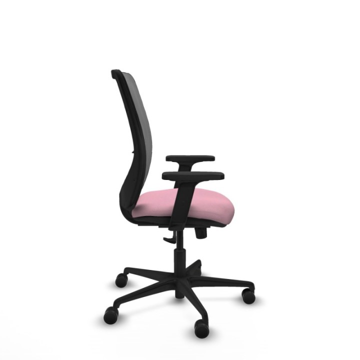 Zulema sincro malla gris bali rosa brazos 2D base nailon  ruedas 65mm nailon