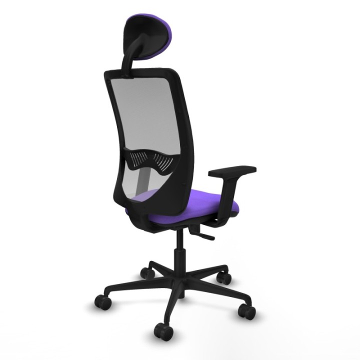 Zulema sincro malla gris bali lila brazos 2D base nailon cabecero fijo ruedas 65mm nailon