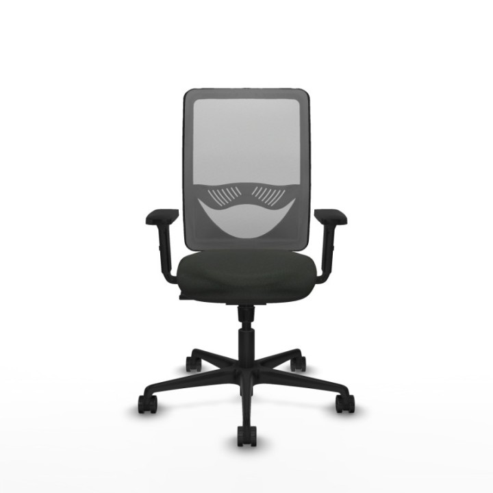 Zulema sincro malla gris bali negro brazos 2D base nailon  ruedas 65mm nailon