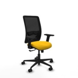 Zulema sincro malla negra bali amarillo brazos 2D base nailon  ruedas 65mm nailon