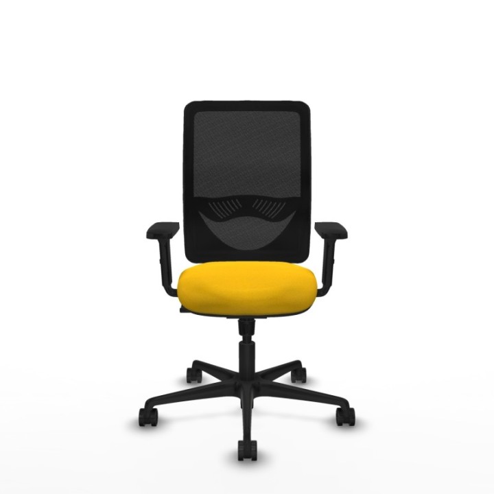 Zulema sincro malla negra bali amarillo brazos 2D base nailon  ruedas 65mm nailon