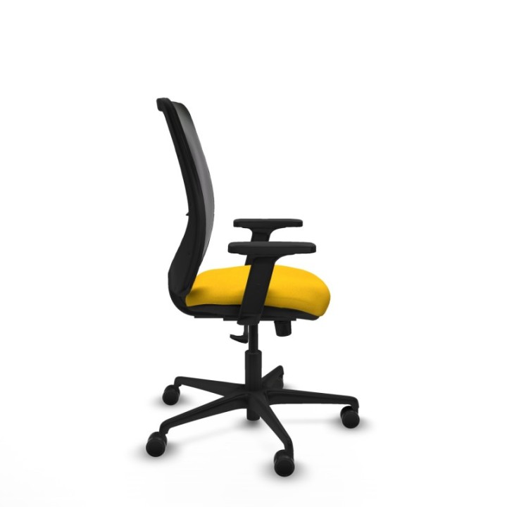 Zulema sincro malla negra bali amarillo brazos 2D base nailon  ruedas 65mm nailon