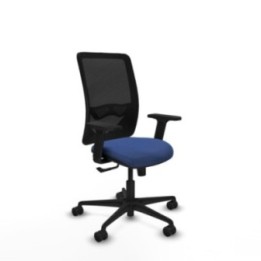 Zulema sincro malla negra bali azul marino brazos 2D base nailon  ruedas 65mm nailon