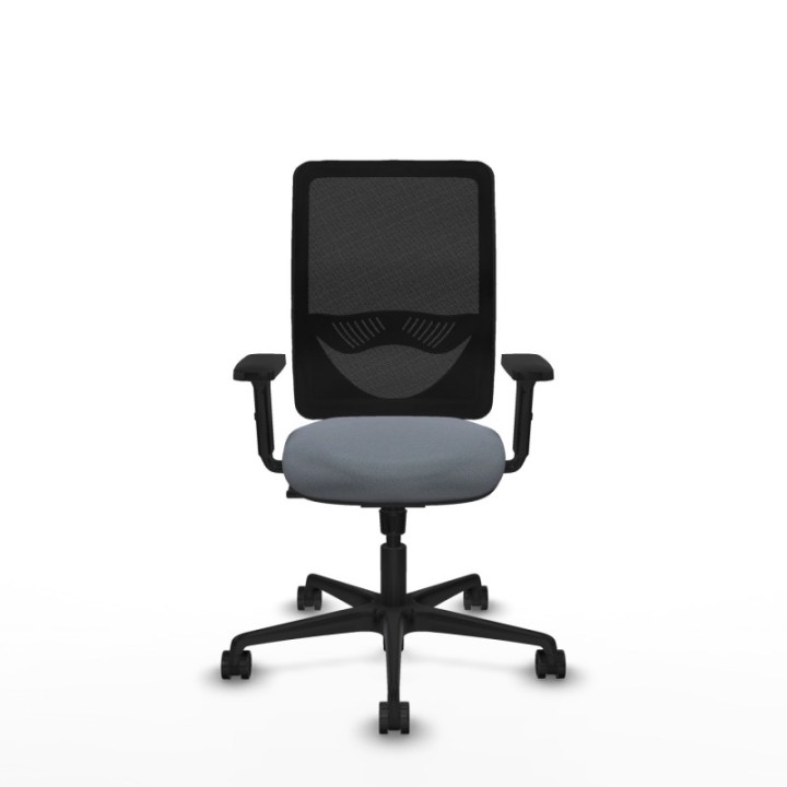 Zulema sincro malla negra bali gris brazos 2D base nailon  ruedas 65mm nailon