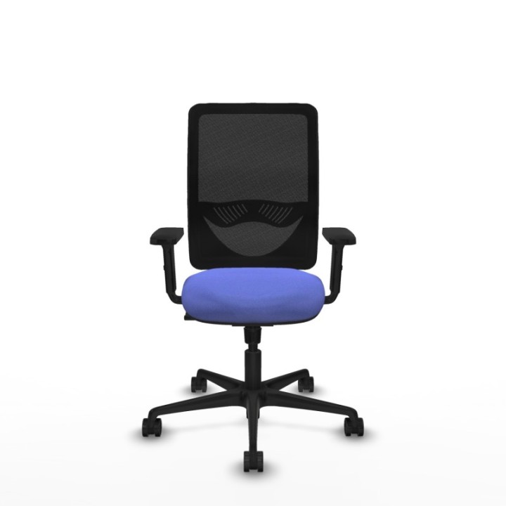 Zulema sincro malla negra bali azul claro brazos 2D base nailon  ruedas 65mm nailon