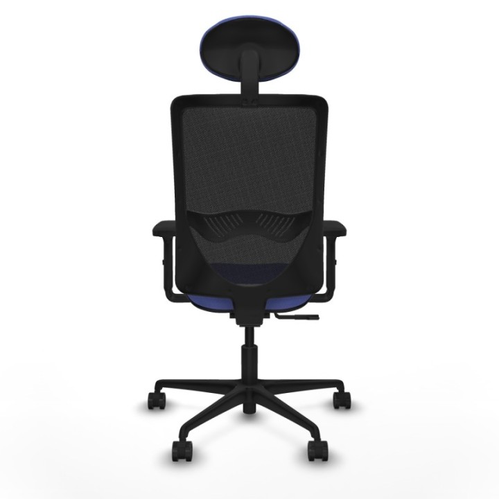 Zulema sincro malla negra bali azul claro brazos 2D base nailon cabecero fijo ruedas 65mm nailon