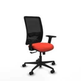 Zulema sincro malla negra bali naranja oscuro brazos 2D base nailon  ruedas 65mm nailon