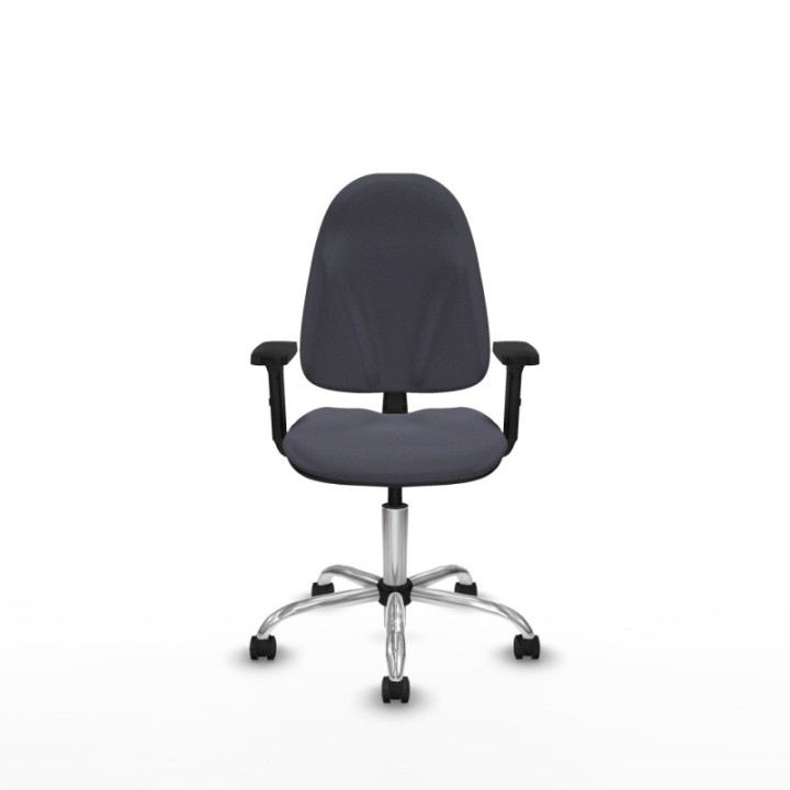 Algarra CP bali gris oscuro brazos 2D base cromada ruedas autofrenantes 50mm