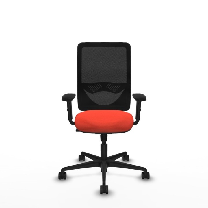 Zulema sincro malla negra bali naranja oscuro brazos 2D base nailon  ruedas 65mm nailon