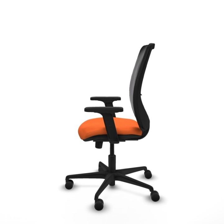 Zulema sincro malla negra bali naranja brazos 2D base nailon  ruedas 65mm nailon