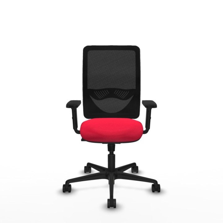 Zulema sincro malla negra bali rojo brazos 2D base nailon  ruedas 65mm nailon