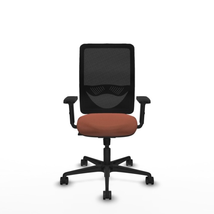 Zulema sincro malla negra bali marrón brazos 2D base nailon  ruedas 65mm nailon