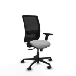 Zulema sincro malla negra bali gris claro brazos 2D base nailon  ruedas 65mm nailon