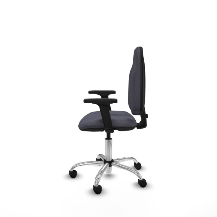 Algarra CP bali gris oscuro brazos 2D base cromada ruedas nailon 50mm