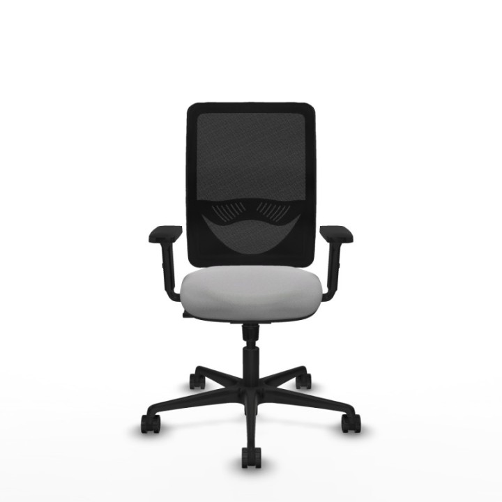 Zulema sincro malla negra bali gris claro brazos 2D base nailon  ruedas 65mm nailon