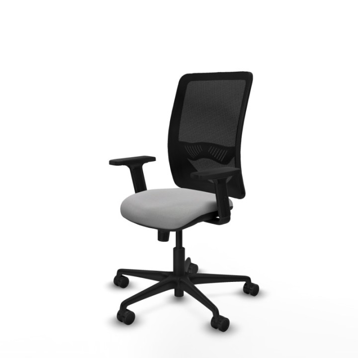 Zulema sincro malla negra bali gris claro brazos 2D base nailon  ruedas 65mm nailon