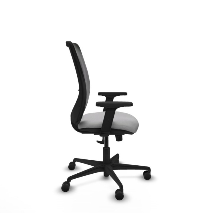 Zulema sincro malla negra bali gris claro brazos 2D base nailon  ruedas 65mm nailon