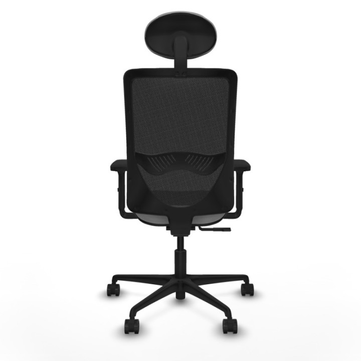 Zulema sincro malla negra bali gris claro brazos 2D base nailon cabecero fijo ruedas 65mm nailon